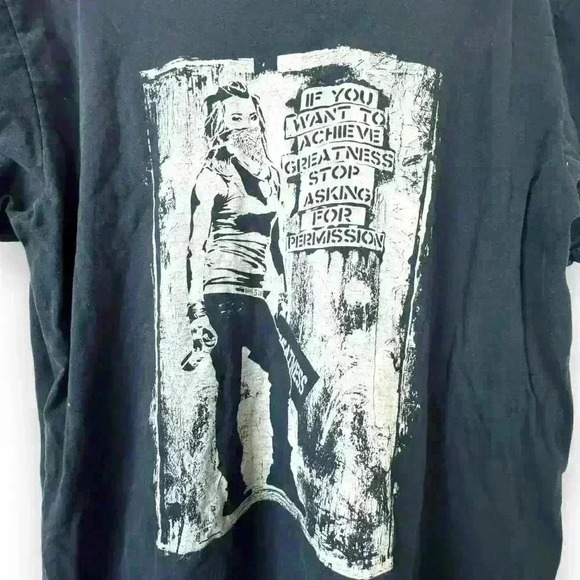 57-Thirty Three "Ambition 2"  Bansky T-Shirt in Black Unisex Size XL - Picture 4 of 10